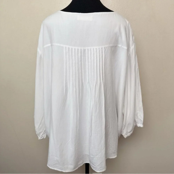 Jackson Rowe Womens Large Puff Sleeve Fluttershy Vneck Blouse - Picture 3 of 16